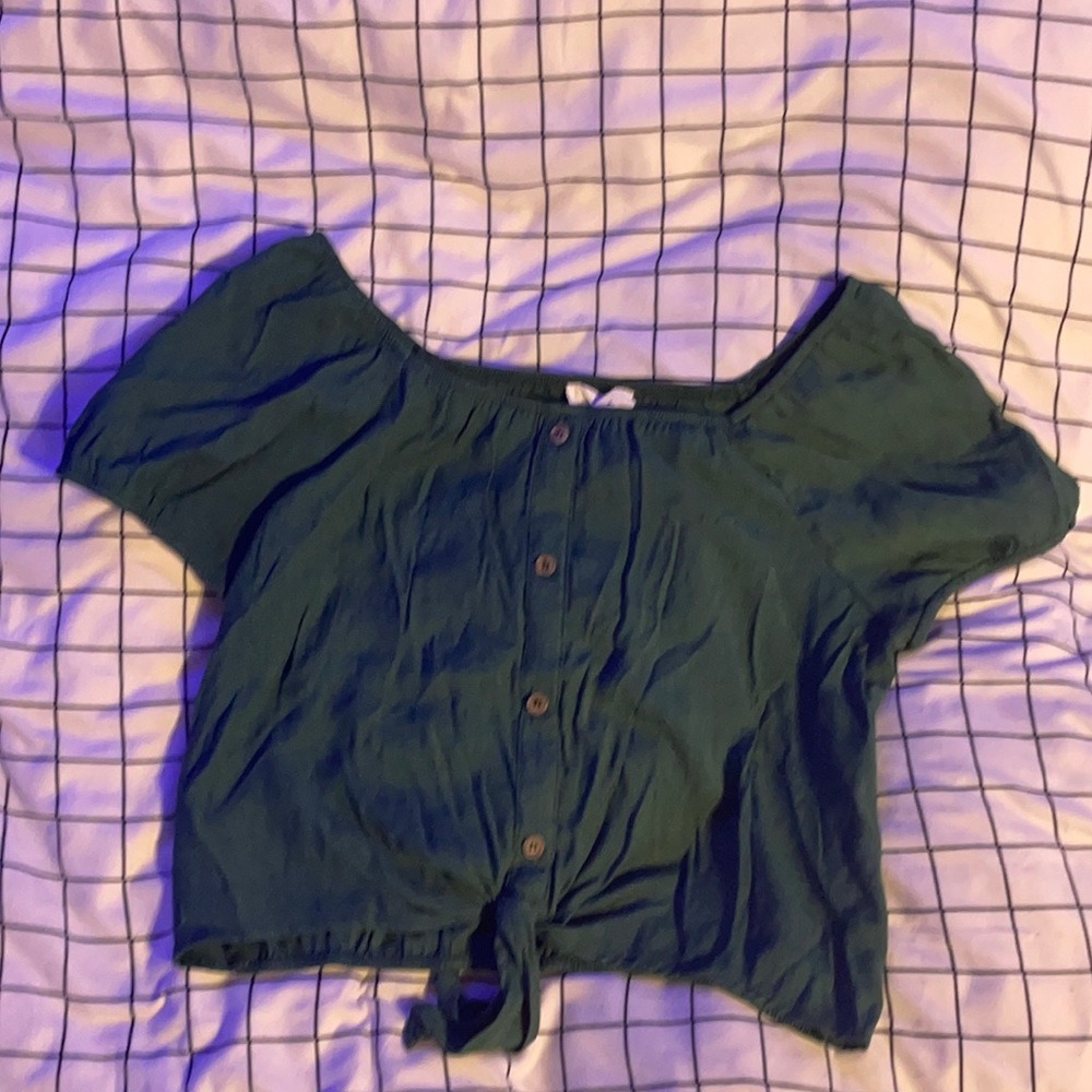 Green off the shoulder top